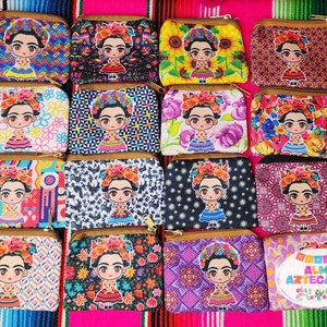 Mexican Frida Coin Bag Wallet / Mexican Artesanias / Monedero Mexicano / Credit Card Holder Style C