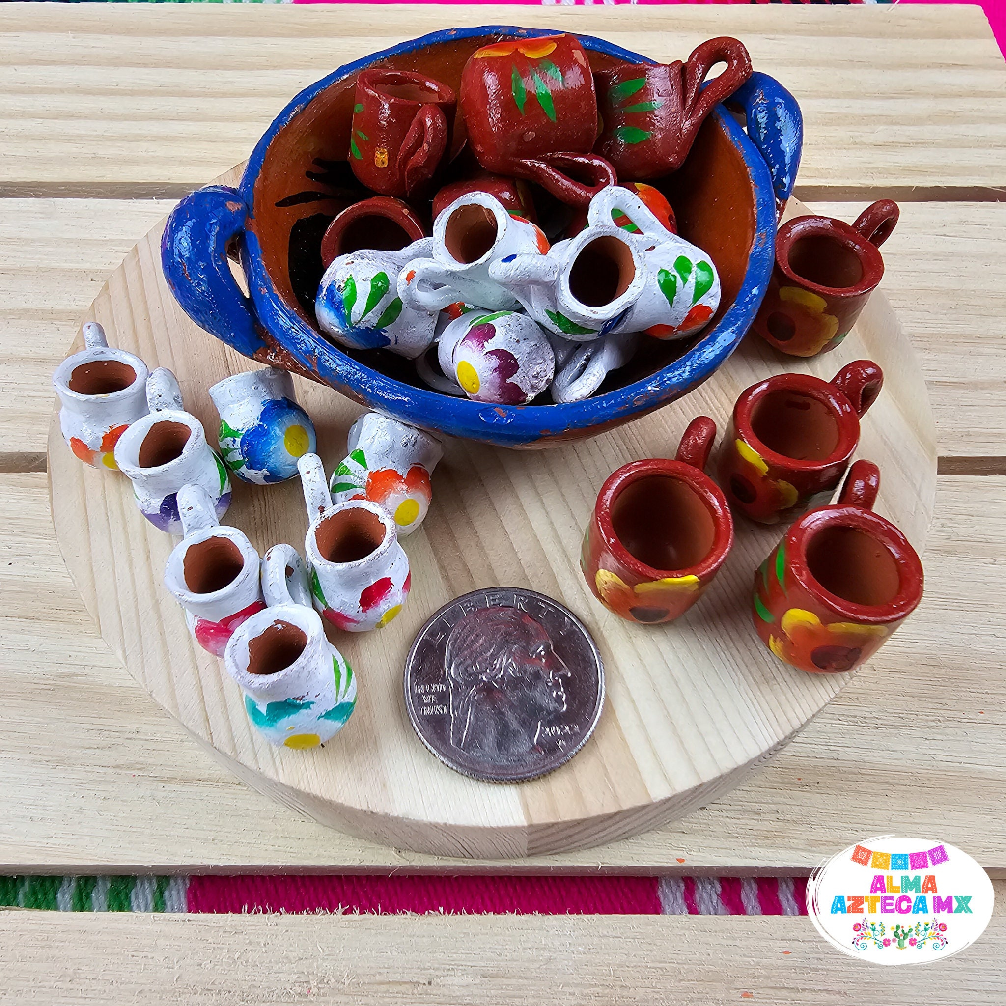 Mini Ofrenda Rug Mini Mexican Ofrenda Clay Cazuelitas Supplies / Trastecitos De Barro ...