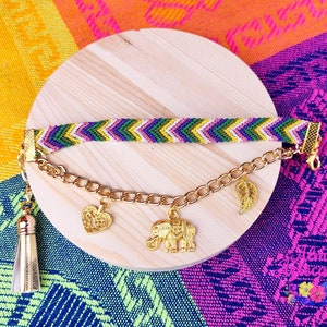 Handmade Woven Charm Bracelet - Friendship Bracelet  - Double Bracelet - Handmade in Mexico