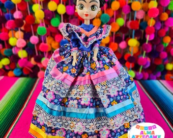 Poupée mexicaine Loteria - Robe mexicaine régionale classique / Muñeca Mexicana / Frida