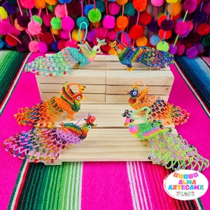 Beaded Peacock Keychain Accessory / Mexican Keychain Handmade In Mexico Llavero Mexicano