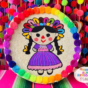 Mexican Straw Palm Handbag Pompoms Lele  / Bolsa de Palma Pompones