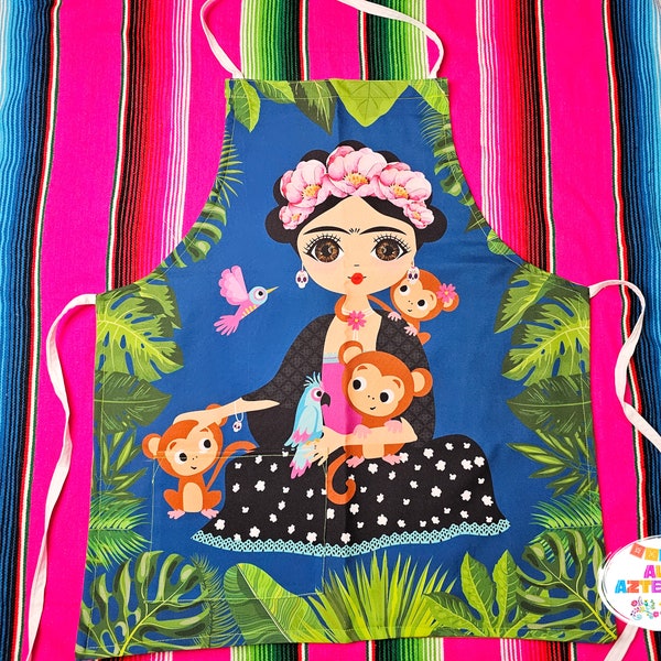 Frida Apron Double Layer / Doble Forro Mexican / Mandil Delantal Mexicano