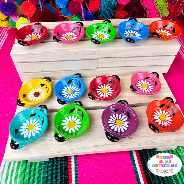 Mexican Mini Clay Bowls Cazuelitas /Pottery Hand Painted / Trastecitos de Barro Pintados a Mano / Mexican Kitchen