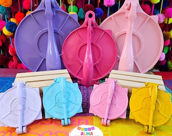 Bunte Tortilla Presse: Mexikanische Küche Dekor, Mini/Medium/Large