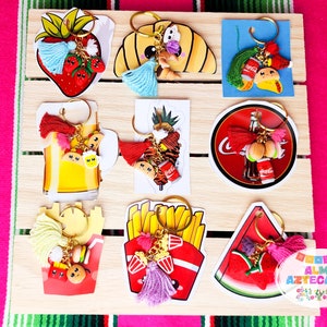 Mexican Food Mini Keychain Handmade In Mexico Llavero Mexicano Clay Charms