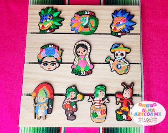 Mexican Fridge Magnet  / Imanes Mexicanos / Aztec Virgen de Guadalupe Chavo Mexico Chapulin Colorado