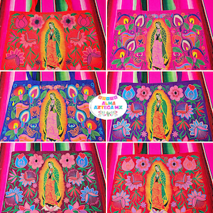 Embroidered Virgen de Guadalupe Tote Bag / Our Lady of Guadalupe / Bolsa Mexicana Artesanal