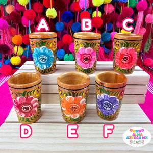Handpainted Wooden Kitchen Tequila Shot / Cocina Mexicana / Mexican Kitchen / Tequilero de Madera
