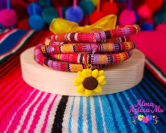Handmade bracelet red and golden with Valencian fallas fabric | Handmade  jewelry online Cloris®