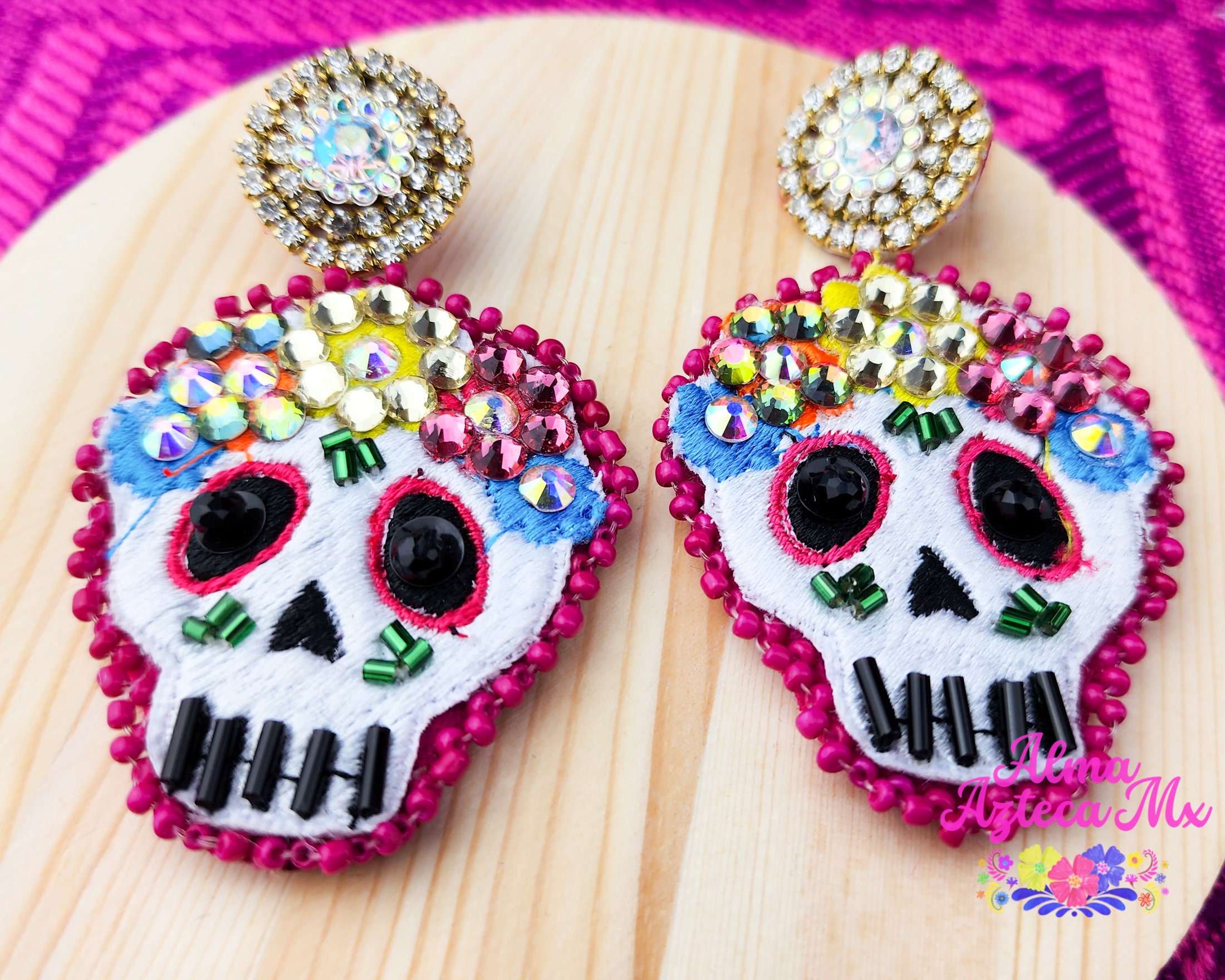 Handmade Mexican on sale Skull Earrings