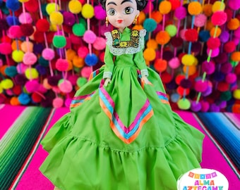 Loteria Mexican Doll Abito messicano regionale classico / Muñeca Mexicana / Frida