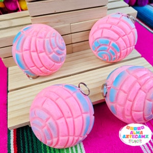 Rosa Concha Mini Münze Tasche Schlüsselanhänger / Monedero Pan Dulce Mexicano / Frauen Brieftasche Monedero Bolsa Geschenk der Frauen