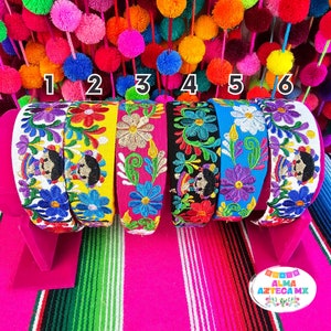 Diadema Bordada Anudada Artesanal Floral Mexicana / Diadema Mexicana Floreada / Diadema Colorida