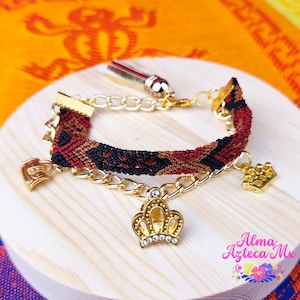Handmade Mexican Bracelet Brown Woven Charm Bracelet Friendship Mexico Gift Pulsera Mexicana