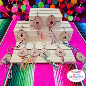 Mexican Leather Keychain /Handmade In Mexico Llavero Mexicano