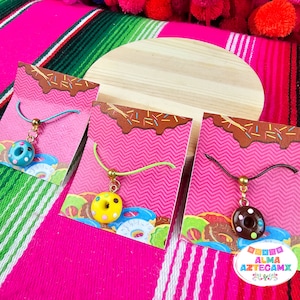 Handmade Donut Charm Necklace Collar Mexicano Gift Artesanias