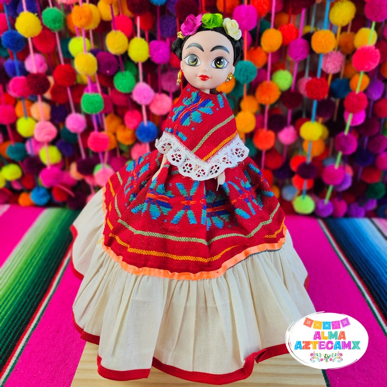 Poupée mexicaine Loteria Robe mexicaine régionale classique / Muñeca Mexicana / Frida image 1