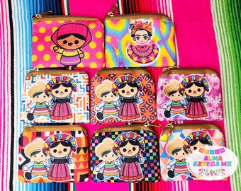Mexican Frida Coin Bag Wallet Muñeca Lele / Mexican Artesanias / Monedero Mexicano / Credit Card Holder Style B