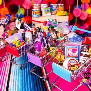Meksykańskie magnesy na lodówkę Mini koszyk/Imanes Mexicanos/śliczne miniaturowe jedzenie/artykuły spożywcze/Mini Carro de Mercado/Carrito Mandado
