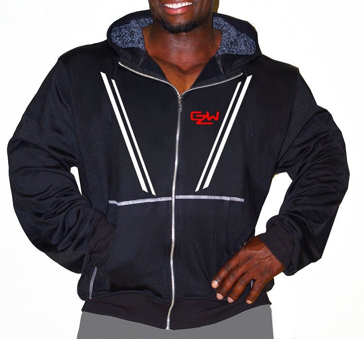 Mens Relaxed Fit Crazee Hoodie Black With V-taper CZW Athlete - Etsy