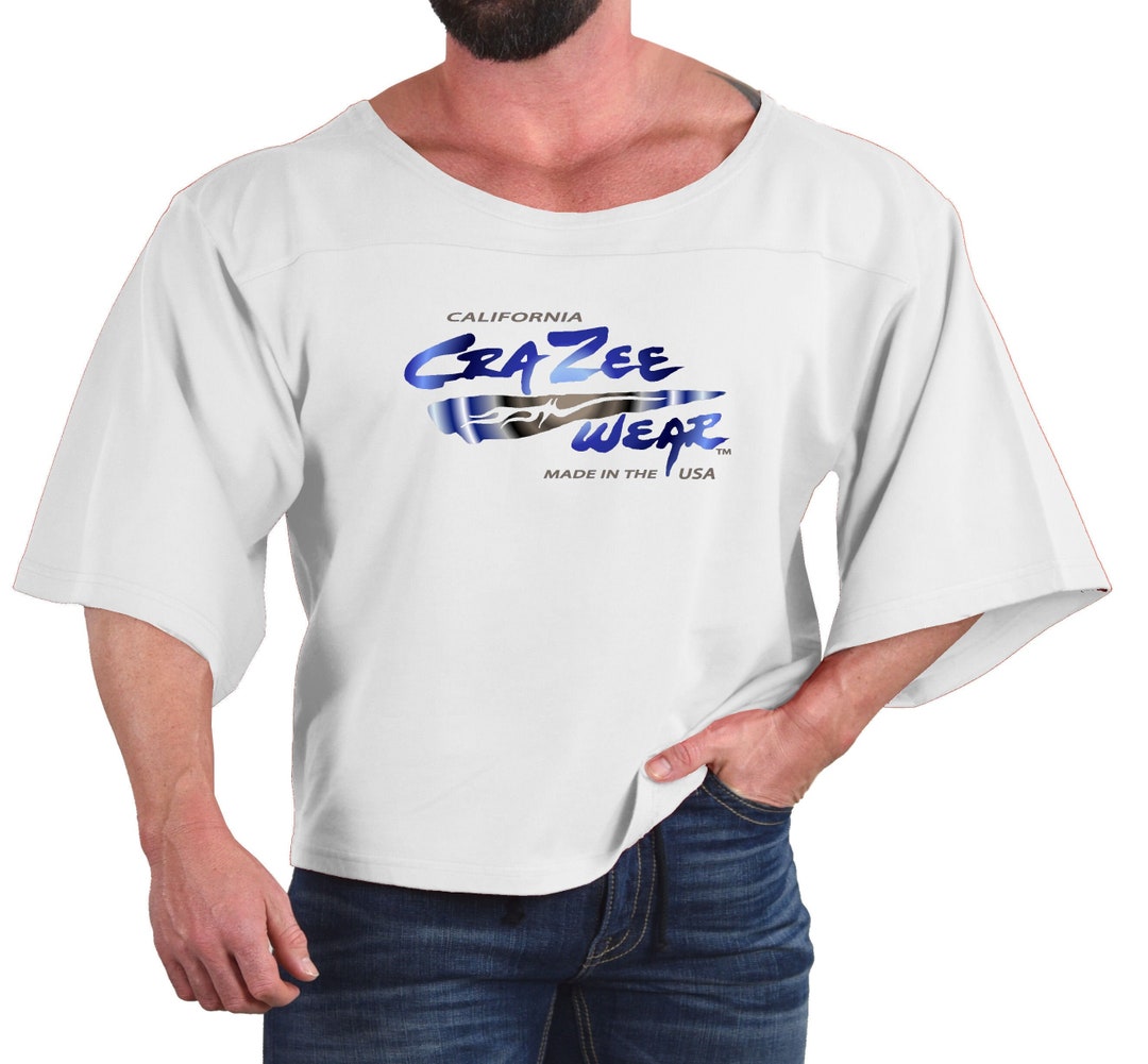 Vintage Rag Top in White With Blue Crazee Wear Design Etsy