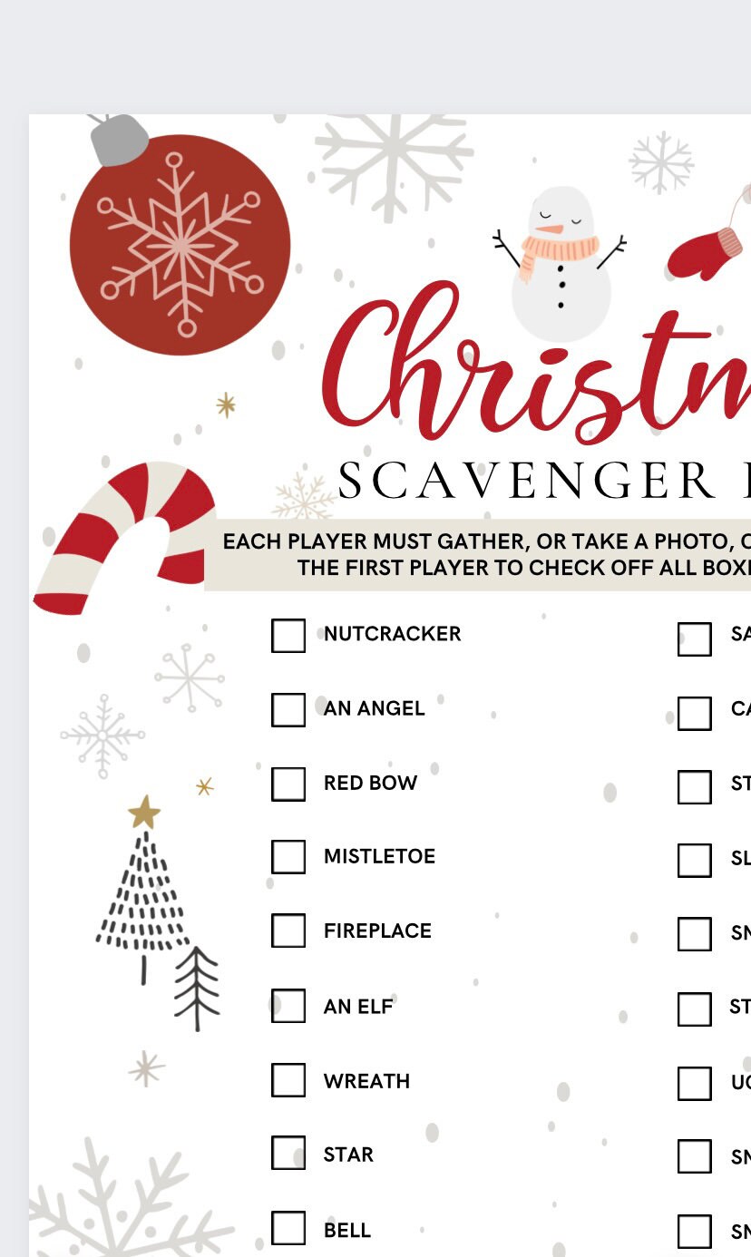 Printable Christmas Scavenger Hunt - Etsy