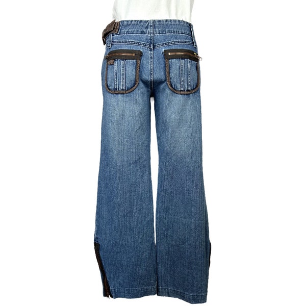 Vintage 90s Dex Mid Rise Jeans Adjustable Flared Leg Opening