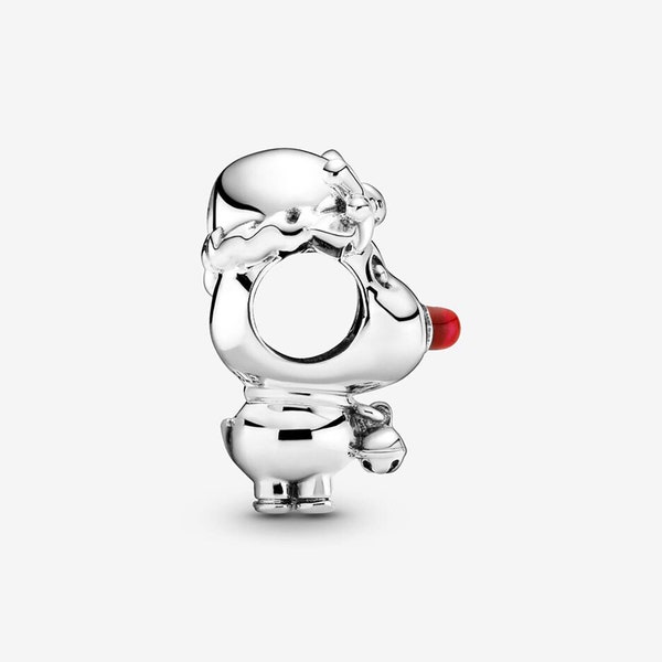 Red Nosed Reindeer Rudolph Charm ,Pandora Charm Sterling Silver Charm, 100% 925 Sterling Silver Charms,Charms for pandora bracelet