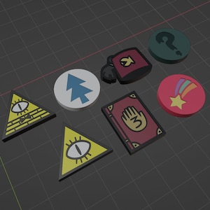 DIGITAL STL File - Gravity Falls Pin Token - 3D Printing