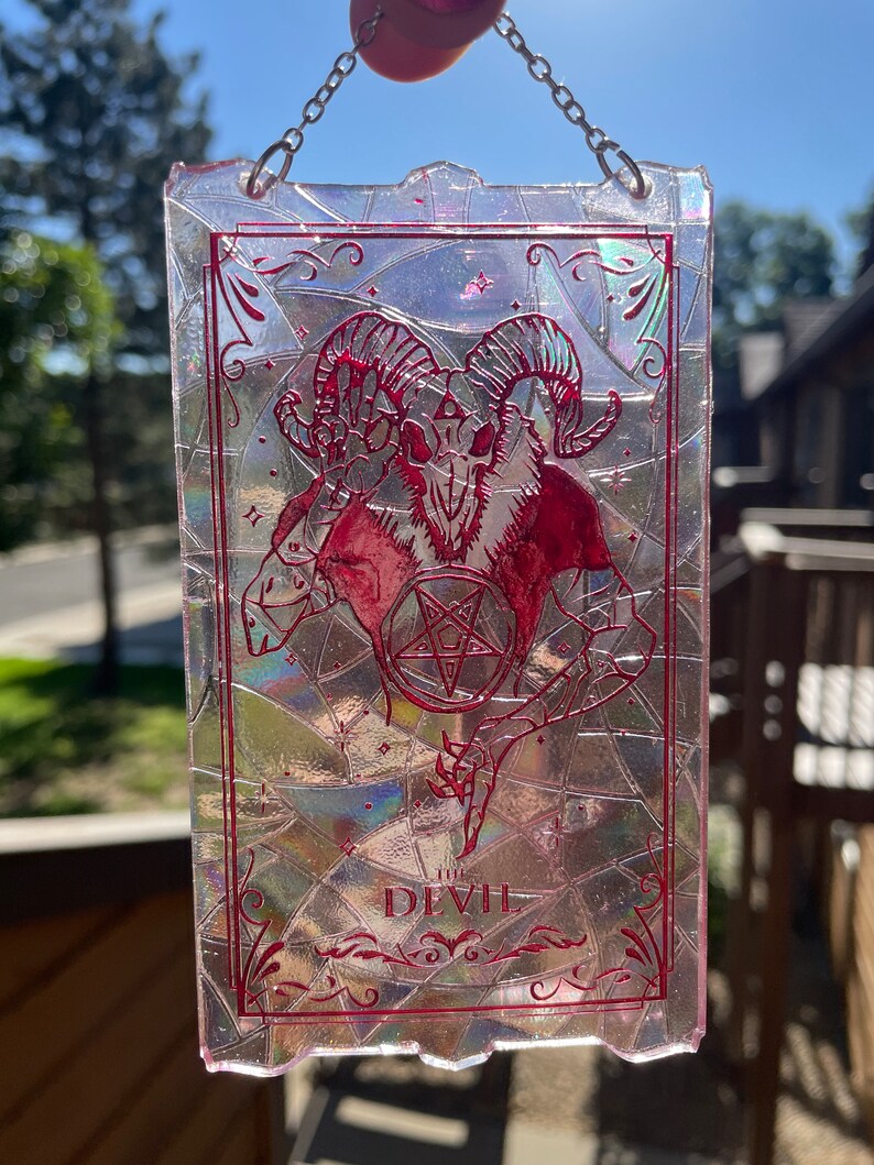 Custom Suncatcher Resin Tarot Card Window Hanger Etsy
