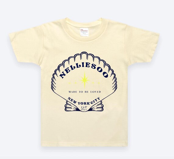 Ivory Scallop Logo T-Shirt: Unisex 100% Cotton NellieSoo Tee