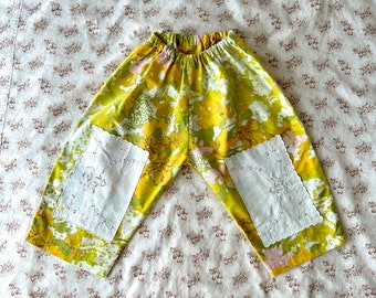 Custom hand shape pocket  loose fit pants size 0-7Y [made to order]