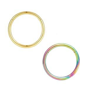 Anillo de segmento con bisagras anodizado / Anillo clicker / Pendiente de cartílago- Anillo de segmento con bisagras- Pendientes Huggie de aros de 20G