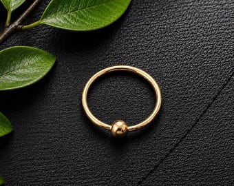 9K Gold Nose Ring: 22 Gauge Thin Hoop (8MM) - Etsy