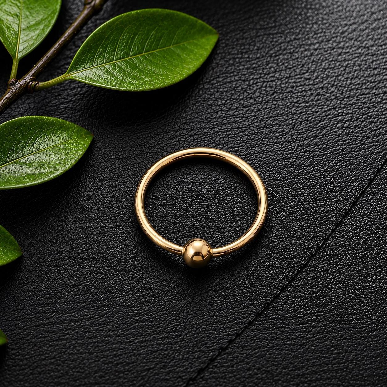 9K Gold Nose Ring: 22 Gauge Thin Hoop (8MM) - Etsy