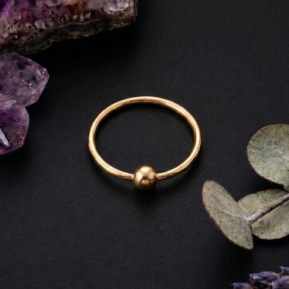 9K Gold Nose Ring: 22 Gauge Thin Hoop (8MM) - Etsy
