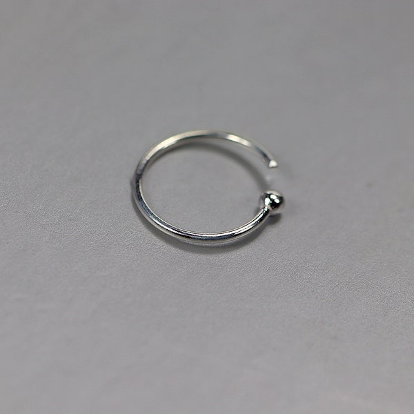 Open Hoop Nose Ring- 925 Sterling Silver Nose Ring- Nostril Piercing Hoop- 20G Nose Ring