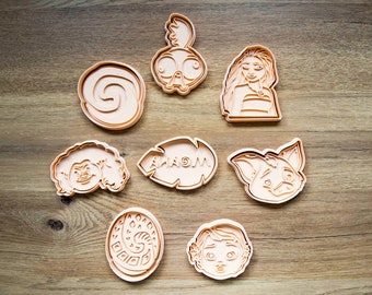 Disney Moana Cookie Cutters Set of 8 Cookie Cutters Vaiana Hei-Hei Maui Toddler Moana