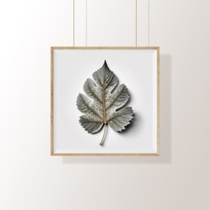 Leaf Fossil Wall Art Print, Botanical Print, Minimalist Wall Art, Printable Wall Art, Leaf Wall Decor, Printed Wall Art