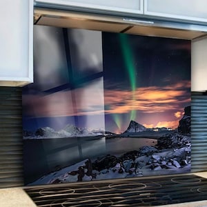 Aurora Borealis Wall Art, Tempered Glass Wall Art,Northern Lights Wall Art,Glass Printing,Aurora Wall Art,Large Glass Wall Art,Wall Hangings