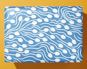 Papel de regalo con diseño de espermatozoides para cumpleaños, etc. - envoltorio de regalo - HowRudeDesign