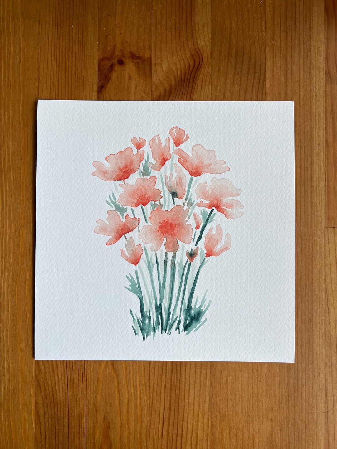 Floral Watercolor Bouquet Square 8x8 Print - Etsy