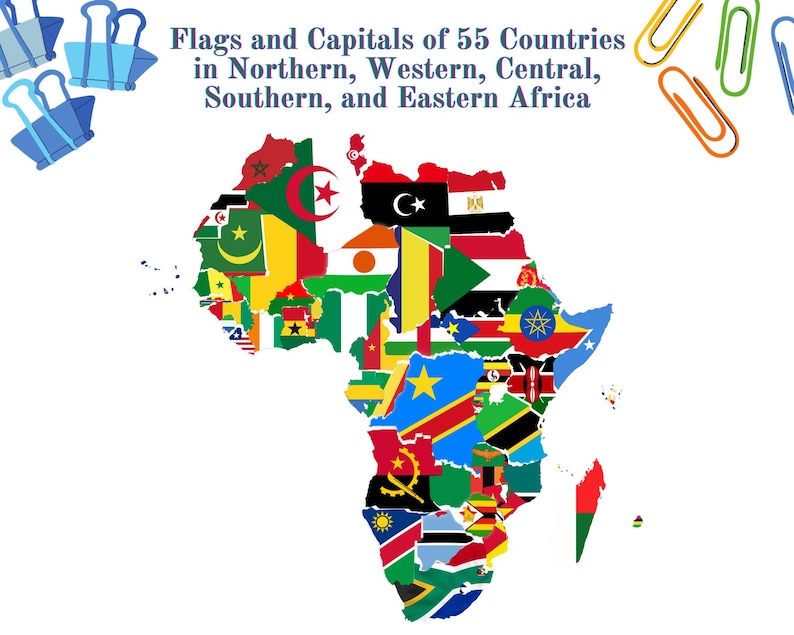 Flags and Capitals of Africa - Etsy