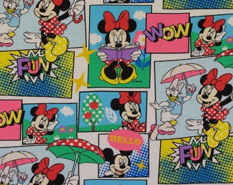 Jersey Stoff - Minnie Mouse Comic (Meterware ab 0.50m)