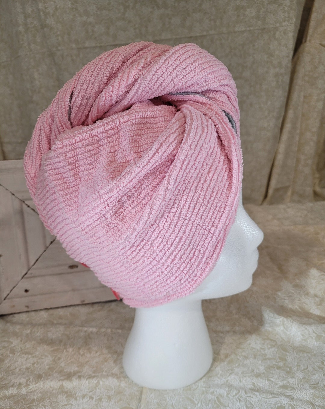 Vintage Chenille Hair Drying Turban Etsy