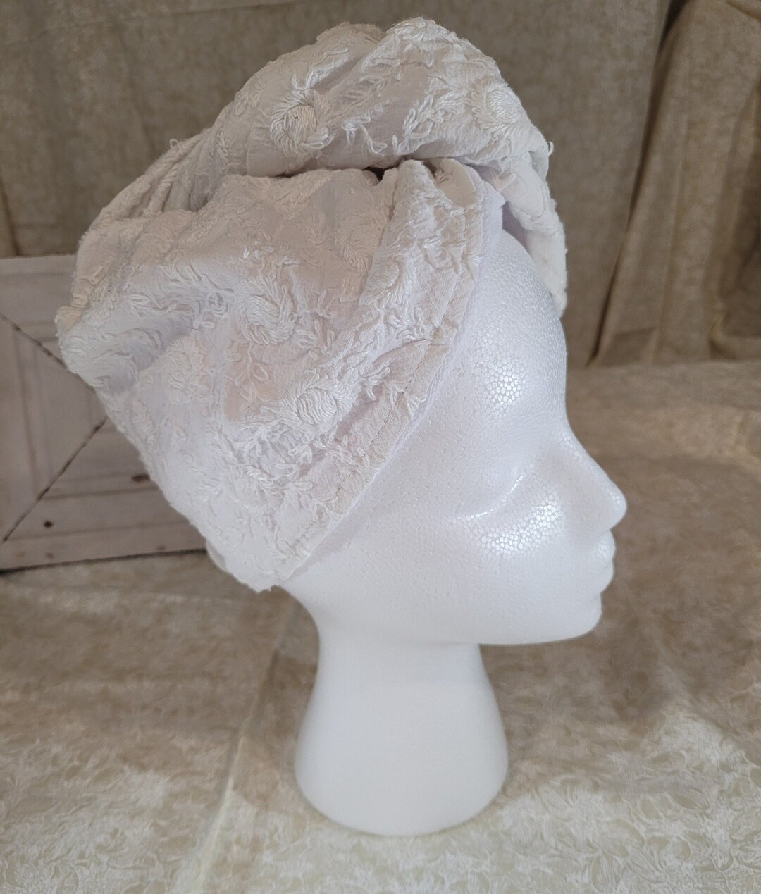 Vintage Chenille Hair Drying Turban Etsy