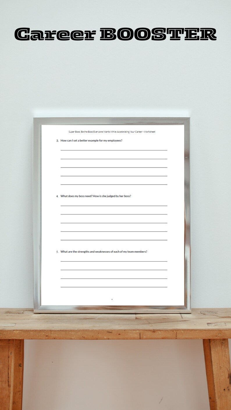 The Boss Everyone Wants, Accelerating Your Career Worksheet, Career