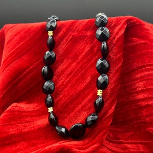 Black and Gold Beaded Necklace