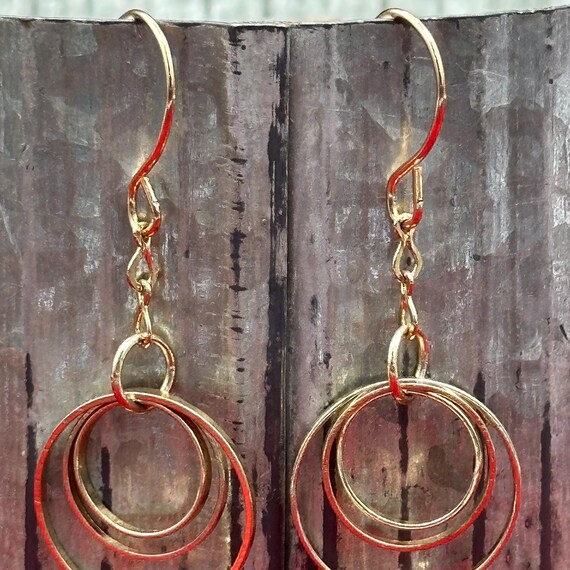 Gold Infinity Dangle Earrings - image 3